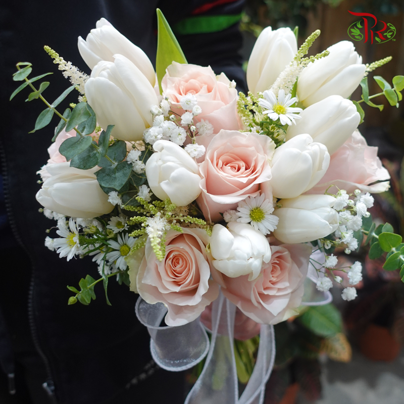 Tulip- Rose Bridal Bouquet - Pudu Ria Florist