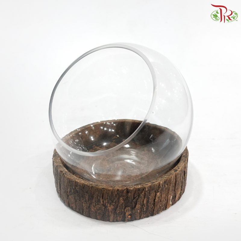 16Y3020 Terrarium Vase With Wooden Holder