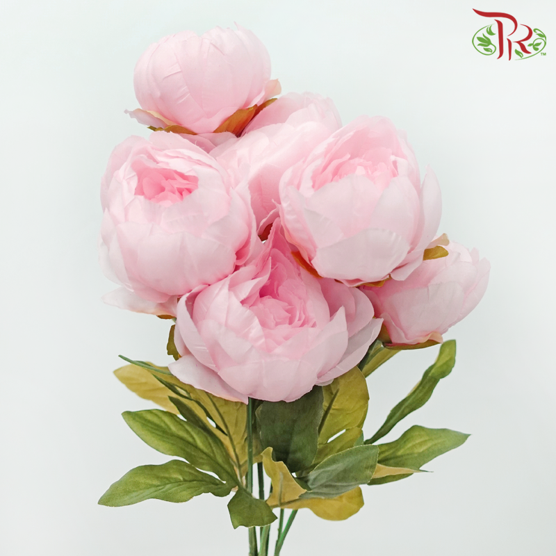 44cm - Artificial Peony Bush - Light Pink (1 Unit)-Light Pink-Pudu Ria Florist-prflorist.com.my