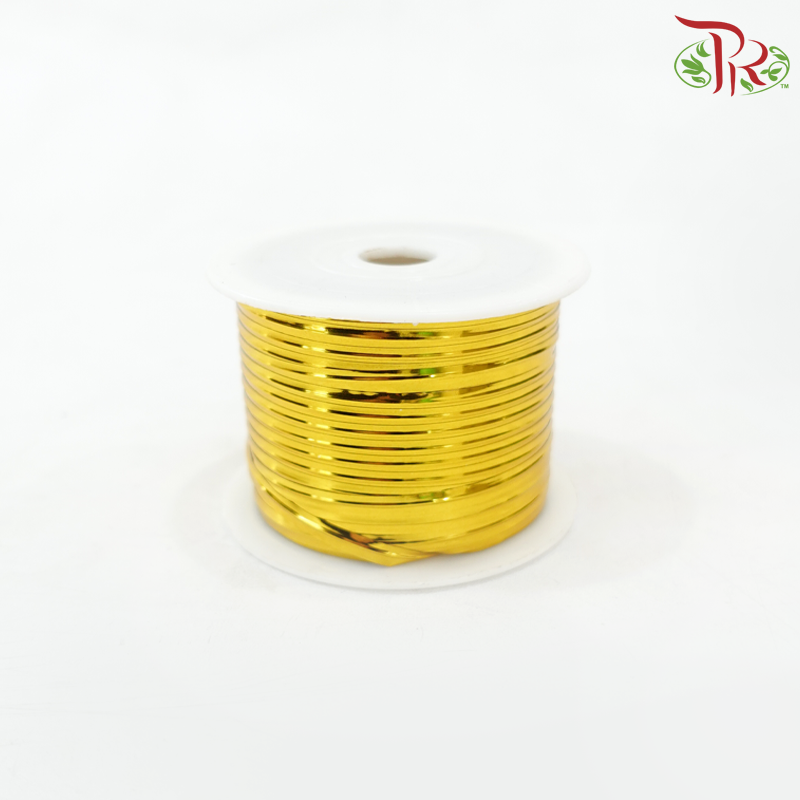 4MM Metallic Ribbon Tie - Gold