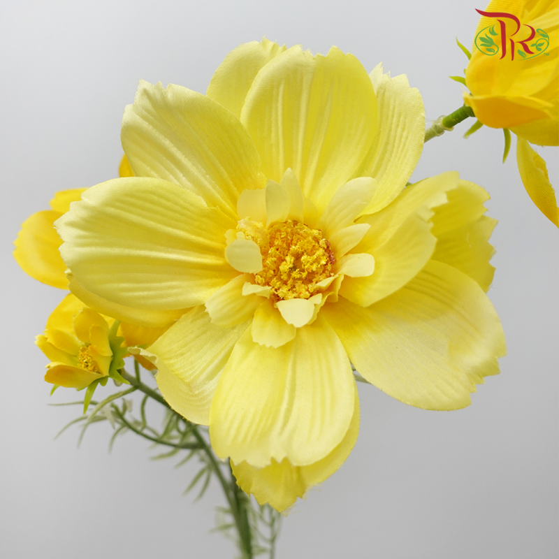 76cm - Artificial Cosmos Spray - Yellow (2 Stems)-Yellow-Pudu Ria Florist-prflorist.com.my