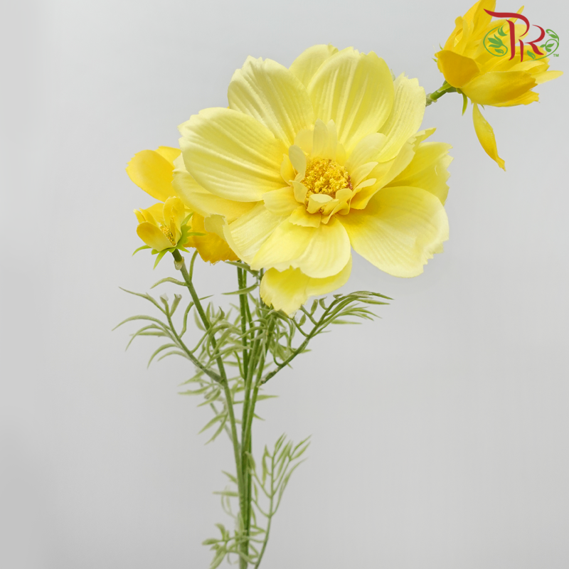 76cm - Artificial Cosmos Spray - Yellow (2 Stems)-Yellow-Pudu Ria Florist-prflorist.com.my