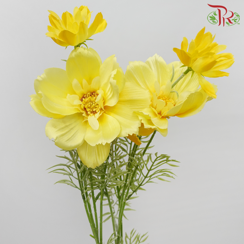 76cm - Artificial Cosmos Spray - Yellow (2 Stems)-Yellow-Pudu Ria Florist-prflorist.com.my