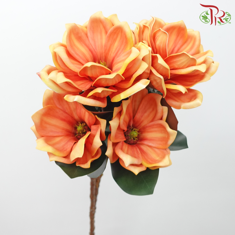 79cm - Artificial Magnolia Spray - Orange (2 Stems)-Orange-Pudu Ria Florist-prflorist.com.my