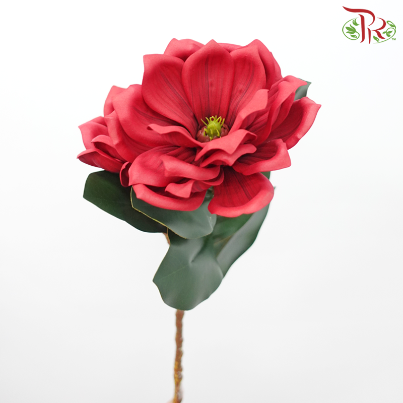 79cm - Artificial Magnolia Spray - Red (2 Stems)-Red-Pudu Ria Florist-prflorist.com.my