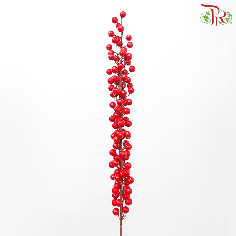 82cm - Artificial Berry Spray - Red (5 Stems)-Red-Pudu Ria Florist-prflorist.com.my