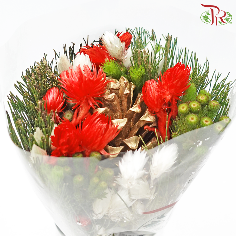 Christmas Pine Cone Bouquet (Per Bunch) - Red - Pudu Ria Florist
