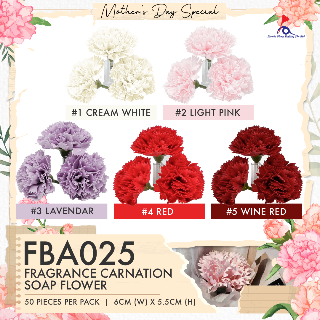 FBA025 CARNATION SOAP FLOWER - Freesia