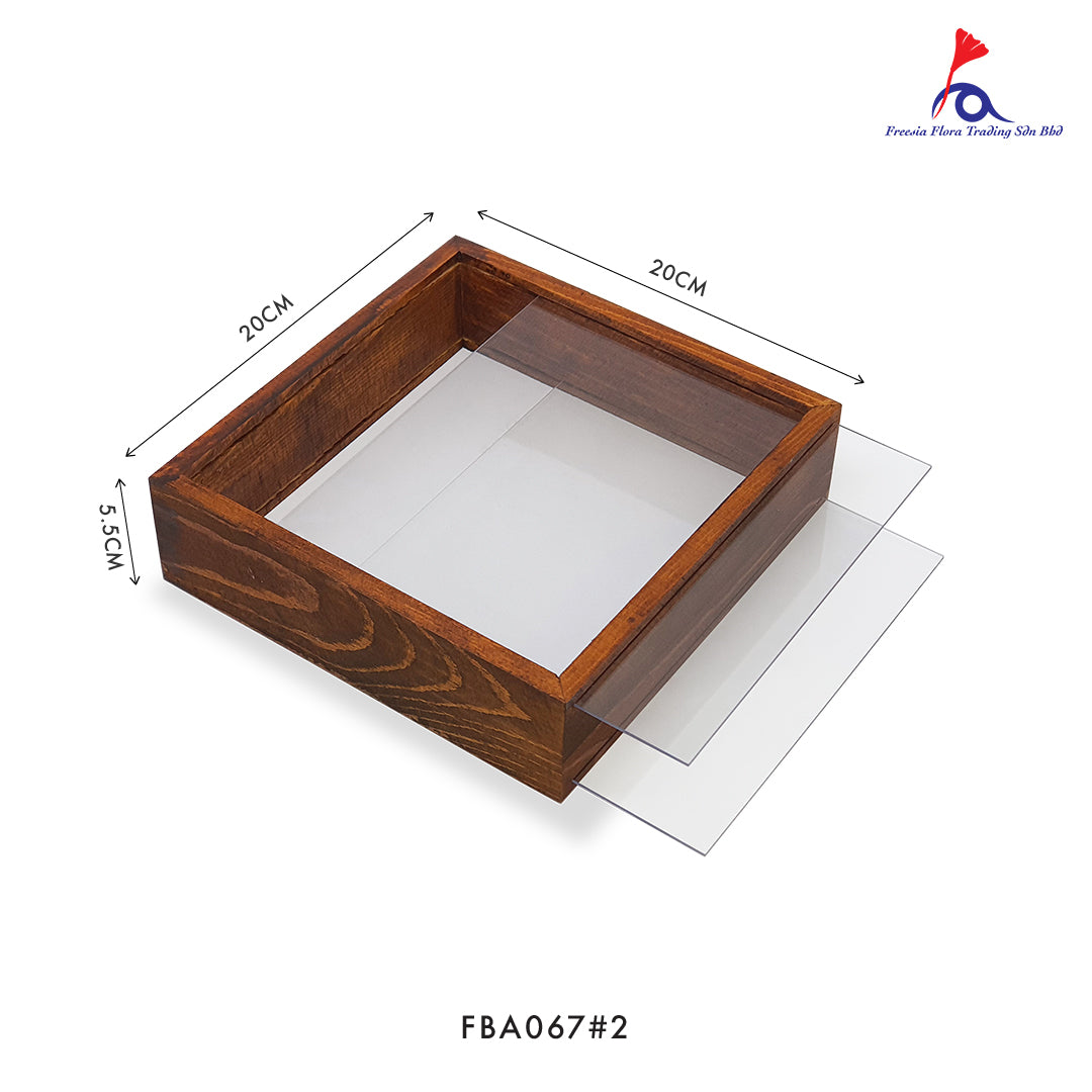 FBA067 DARK WOODEN FLORAL FRAME - Freesia