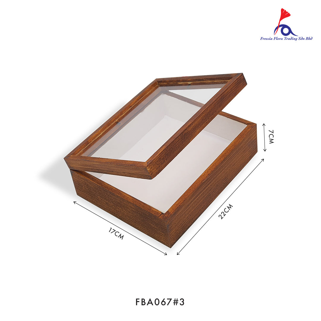 FBA067 DARK WOODEN FLORAL FRAME - Freesia