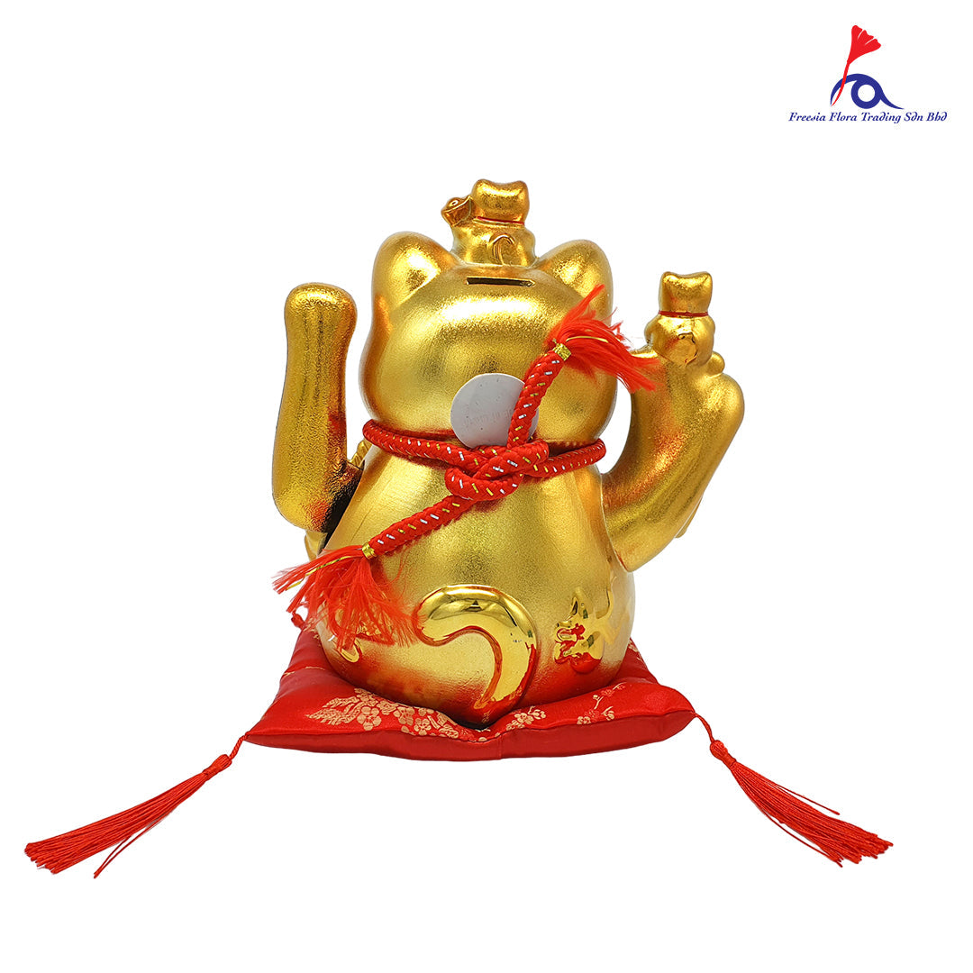 10" 日式 精美陶瓷 生意興隆 招财猫 存钱罐