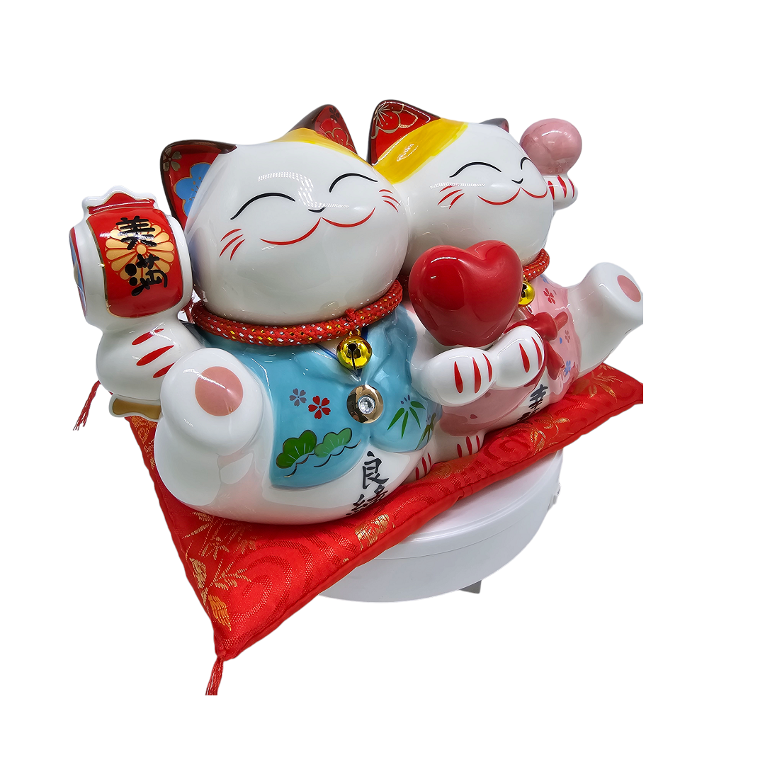 6" 陶瓷 高品质 美满幸福 招财猫 (存钱罐)