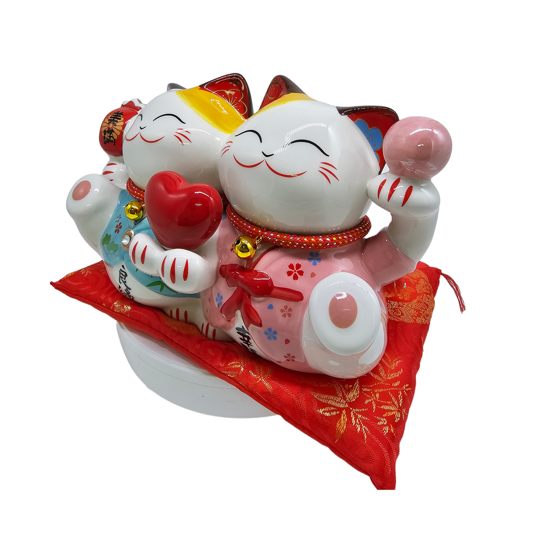 6" 陶瓷 高品质 美满幸福 招财猫 (存钱罐)