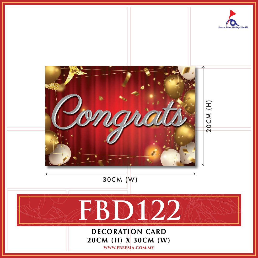 FBD (MEDIUM) Rectangle Shape - FBD122 Congratulations - Freesia