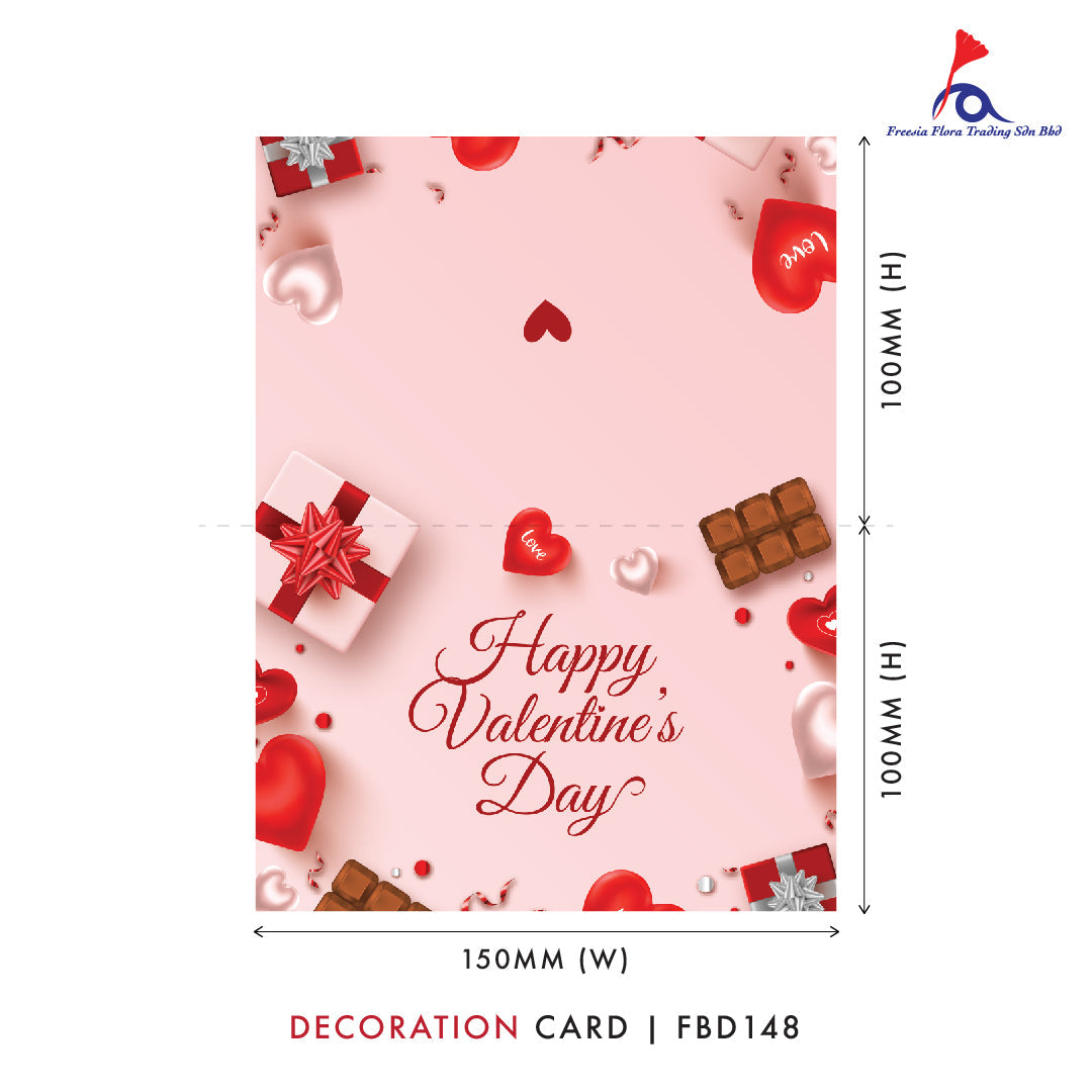 Decoration Card (Small - Folded Type) - Happy Valentine'S Day