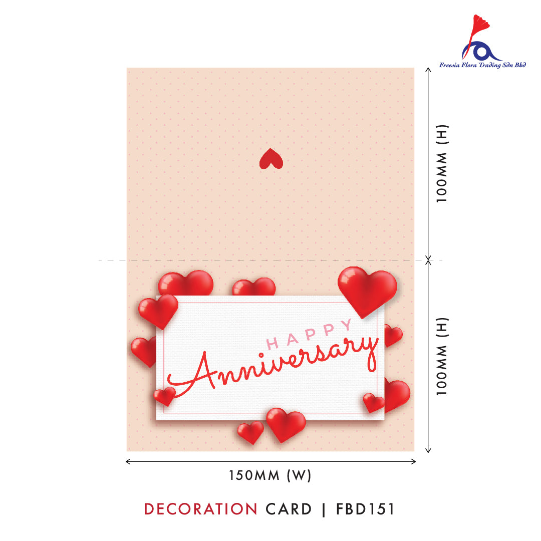 Decoration Card (Small - Folded Type) - Happy Anniversary