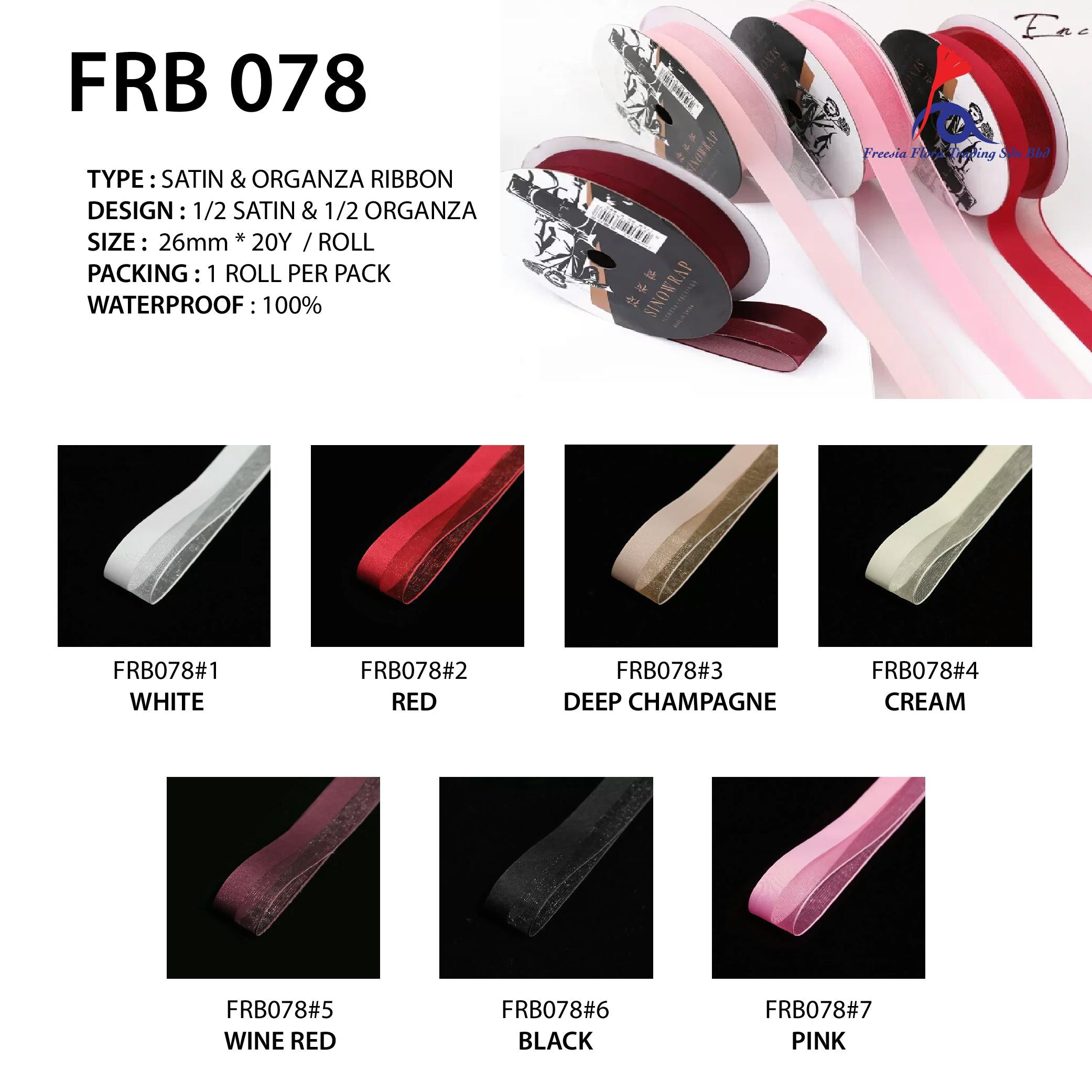 FRB078 1/2 Satin & 1/2 Organza - Freesia