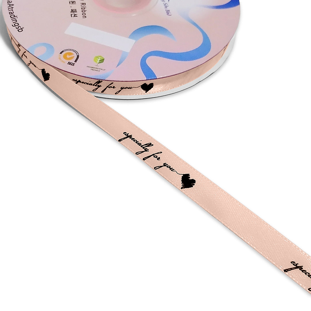 FRB089 SATIN RIBBON 'Especially for You' (10mm x 50Y) - Freesia