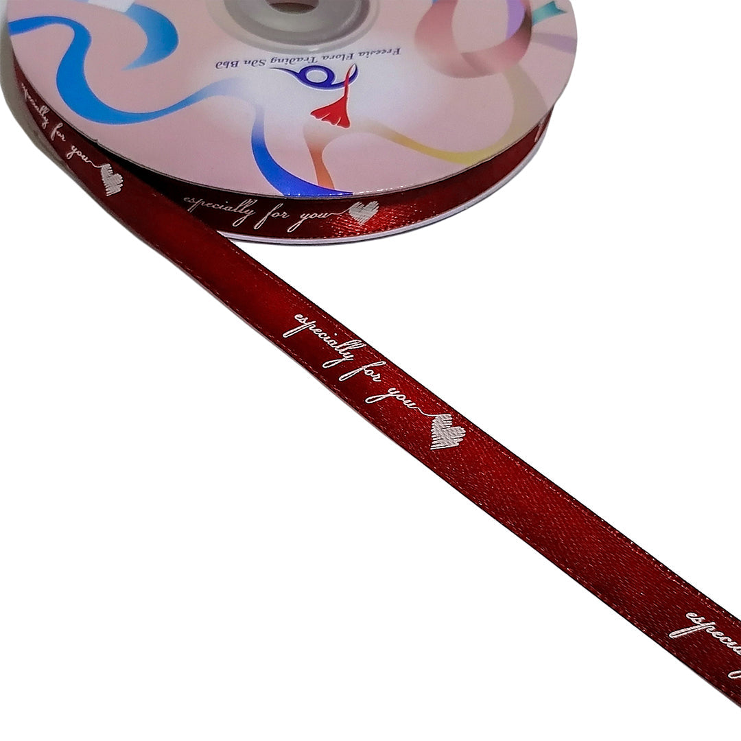 FRB089 SATIN RIBBON 'Especially for You' (10mm x 50Y) - Freesia
