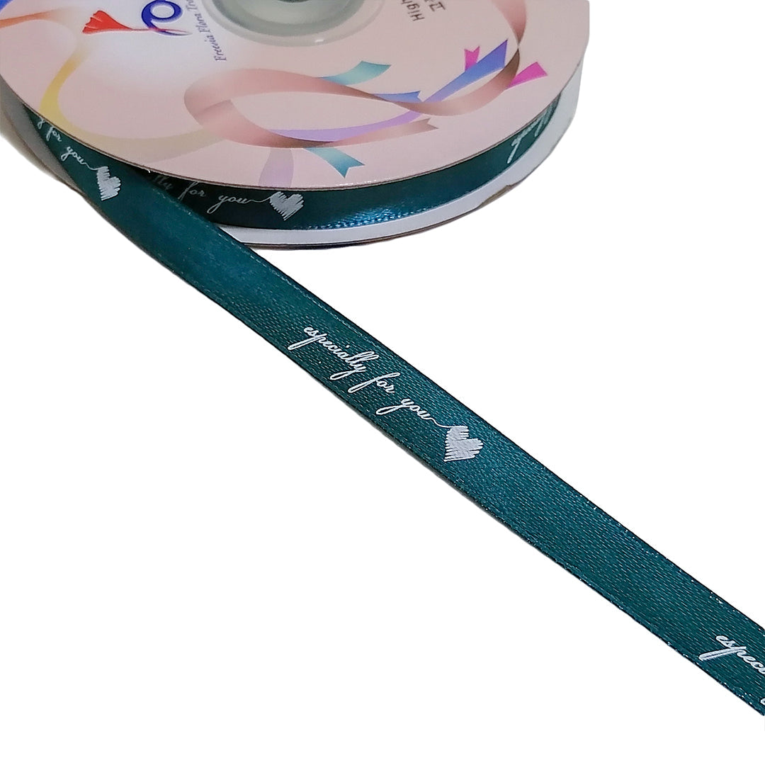 FRB089 SATIN RIBBON 'Especially for You' (10mm x 50Y) - Freesia