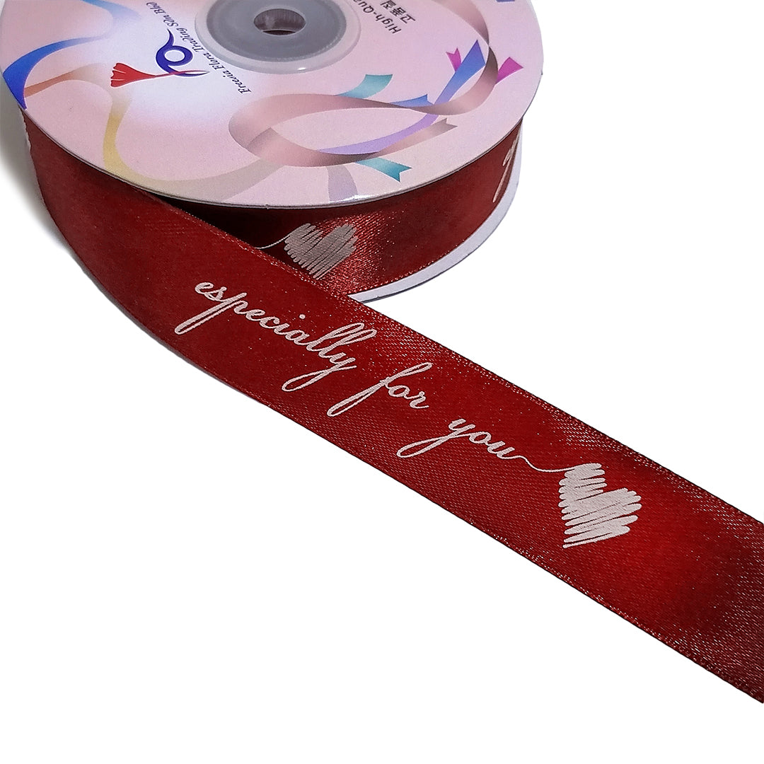 FRB090 PRINTED SATIN RIBBON 'Especially for You' (25mm x 50Y) - Freesia