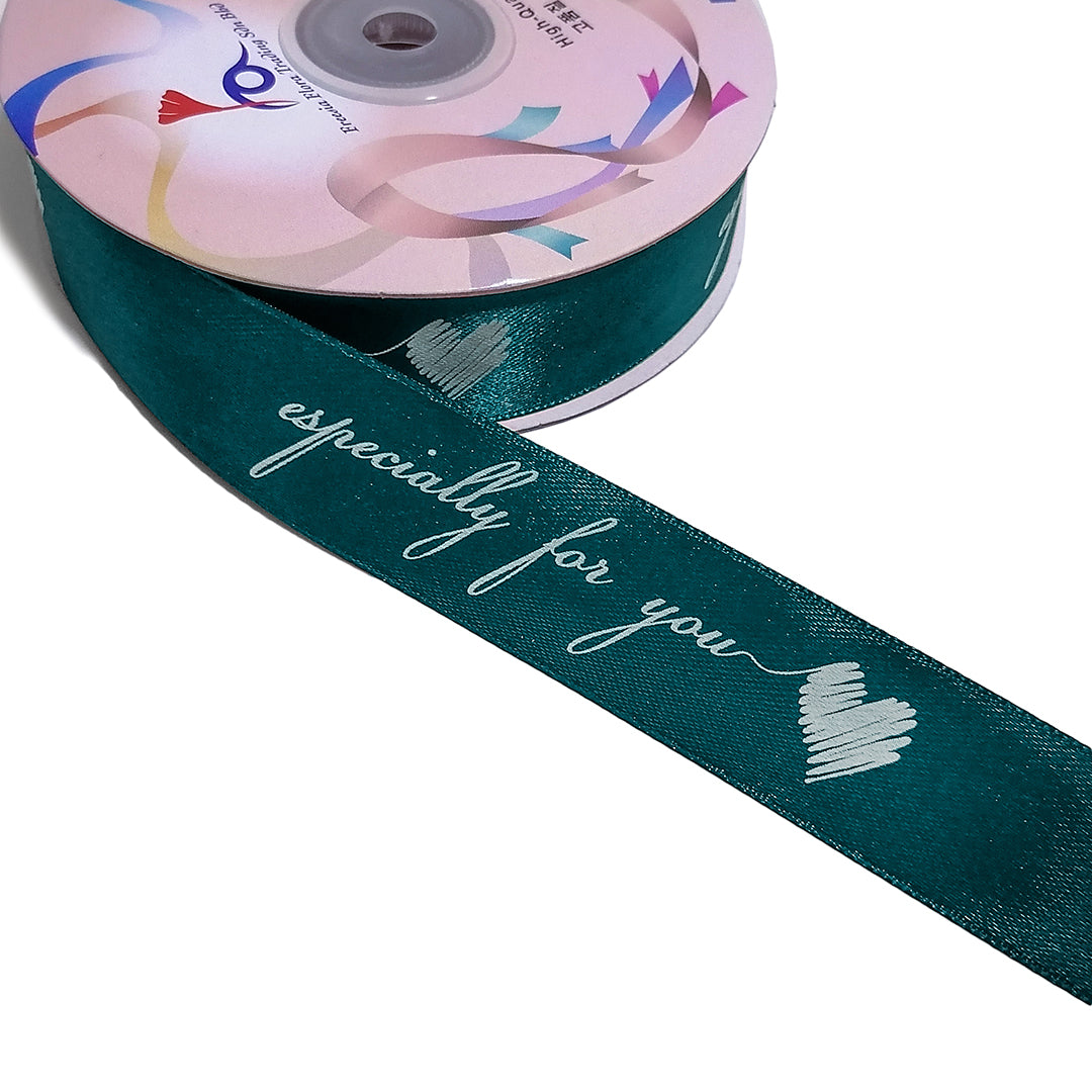 FRB090 PRINTED SATIN RIBBON 'Especially for You' (25mm x 50Y) - Freesia