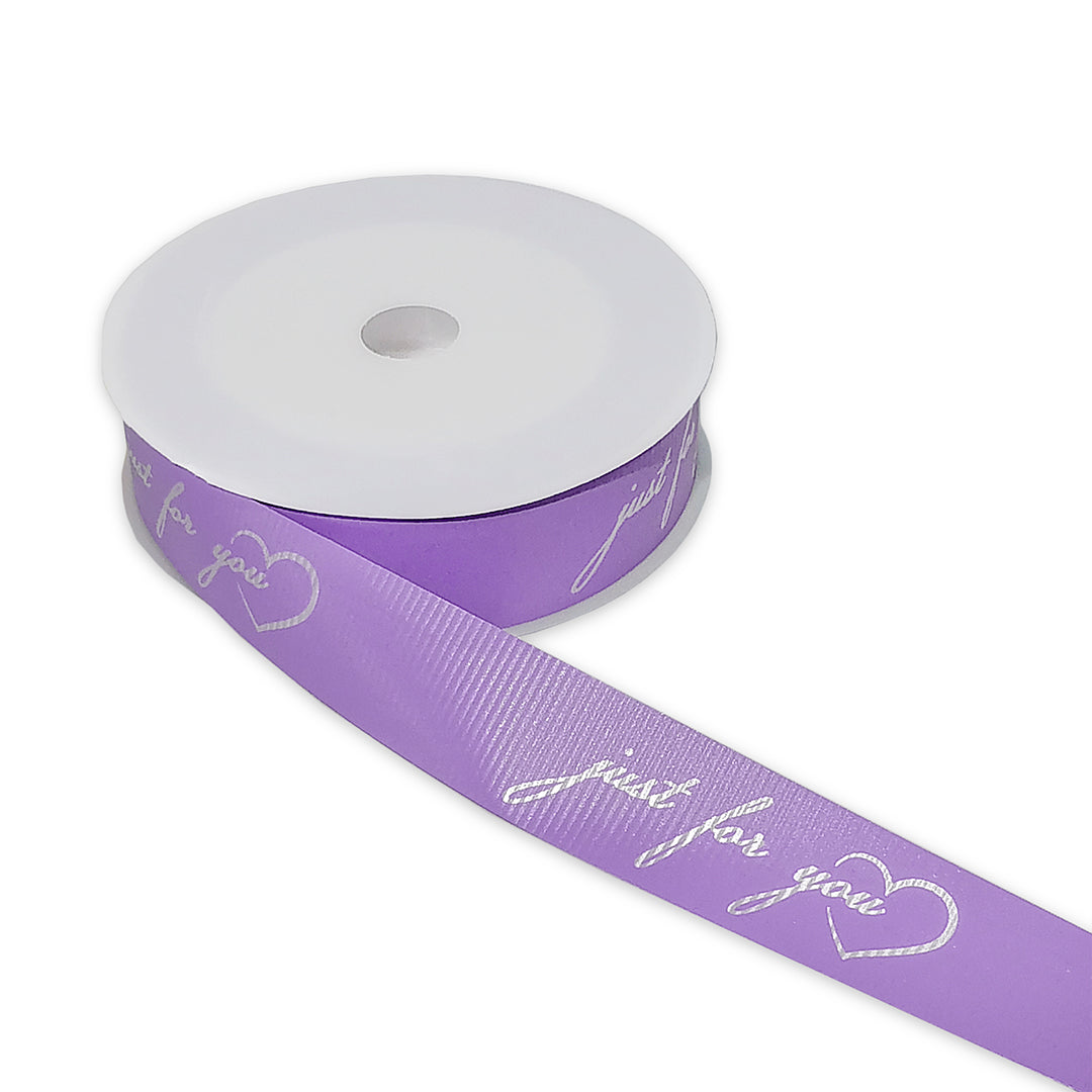 FRB094 Printed OPP Ribbon ' Just For You ' (30mm*50Y) - Freesia