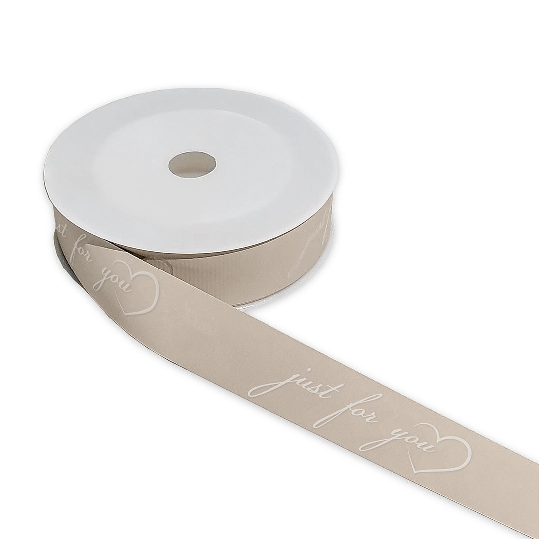 FRB094 Printed OPP Ribbon ' Just For You ' (30mm*50Y) - Freesia