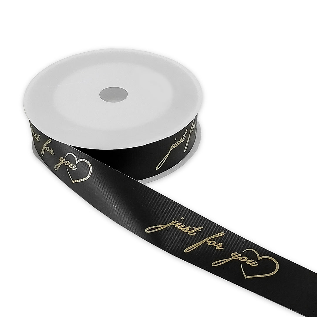 FRB094 Printed OPP Ribbon ' Just For You ' (30mm*50Y) - Freesia
