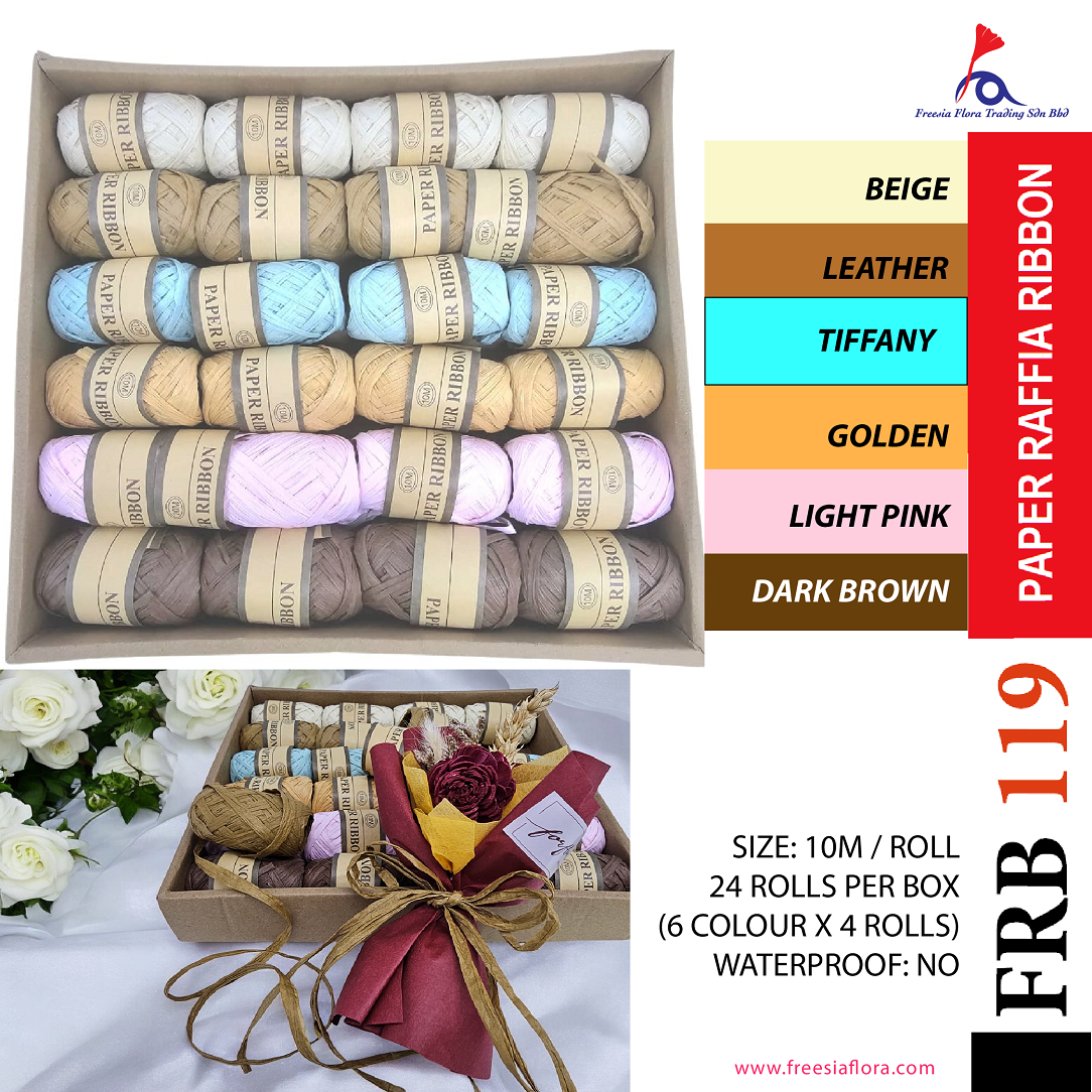 Paper Raffia Ribbon (10m/Roll) (24 Rolls / Box)