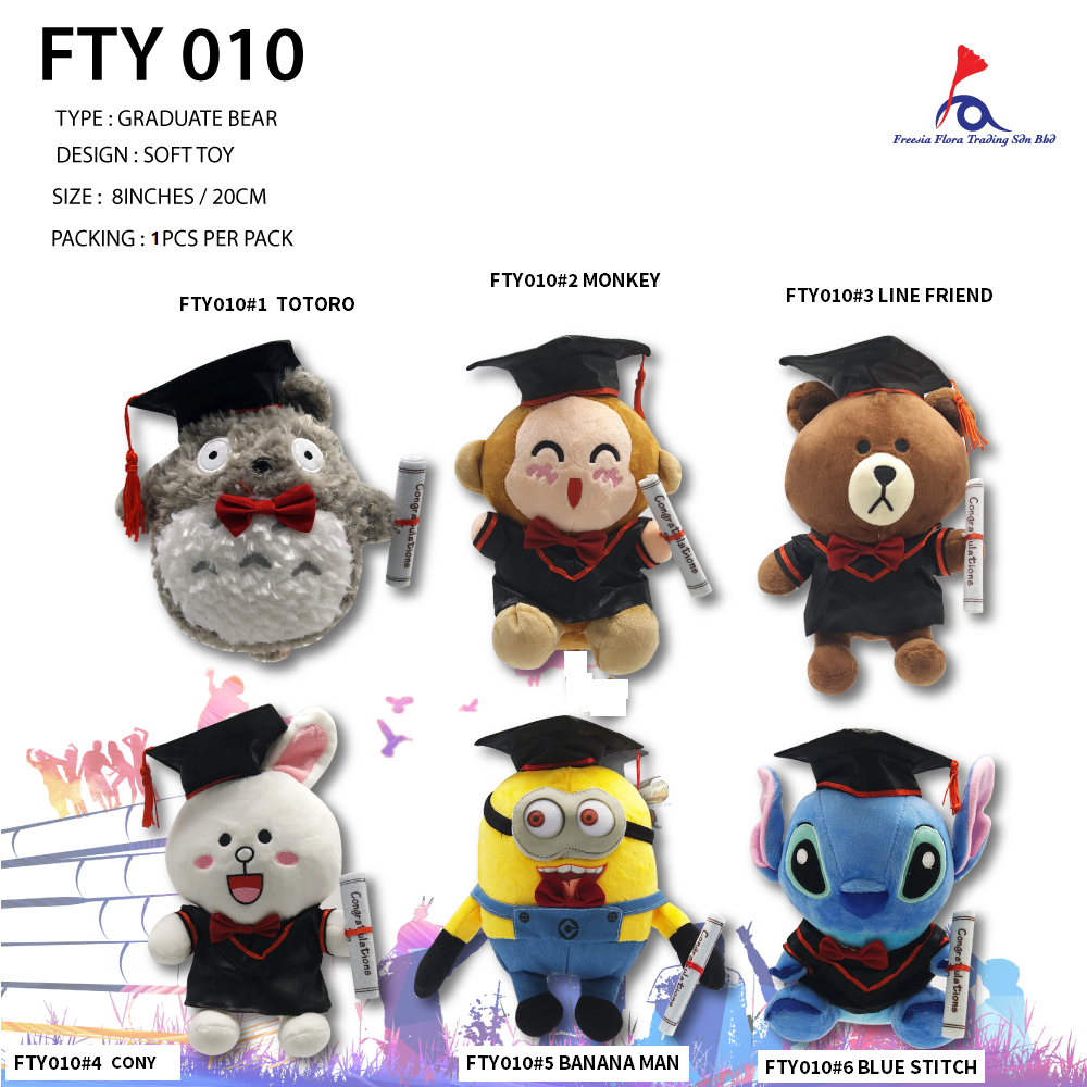 FTY010 GRADUATE BEAR - Freesia