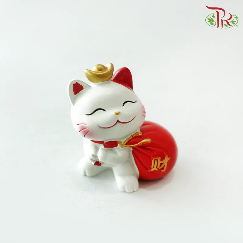 Fortune Cat Ornament Asst - Money Bag 《钱袋》