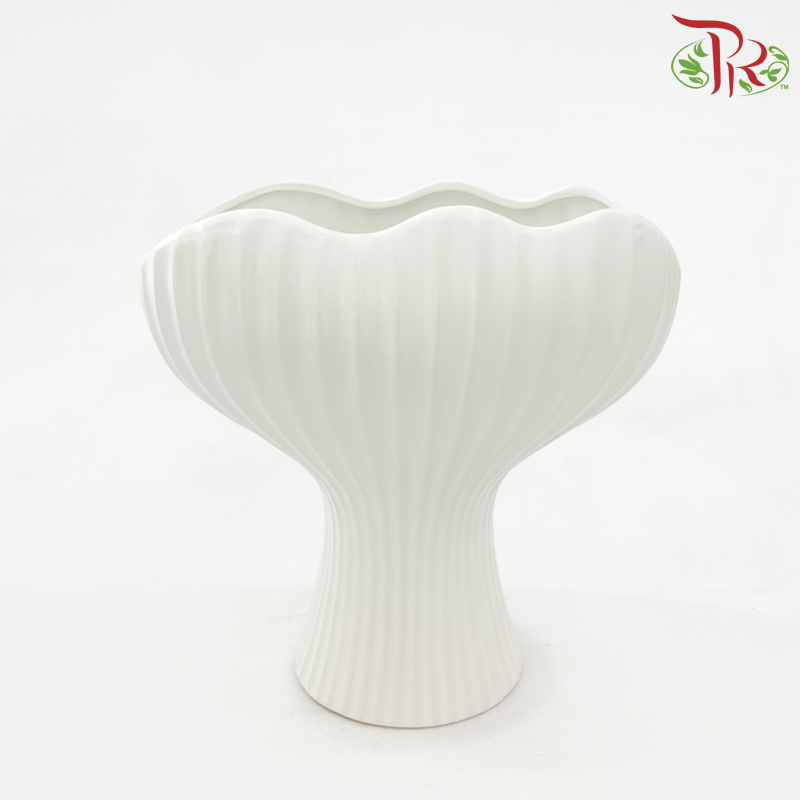 KLY-A-12 Geometric Shell Shaped Ceramic Flower pot (2 sizes)