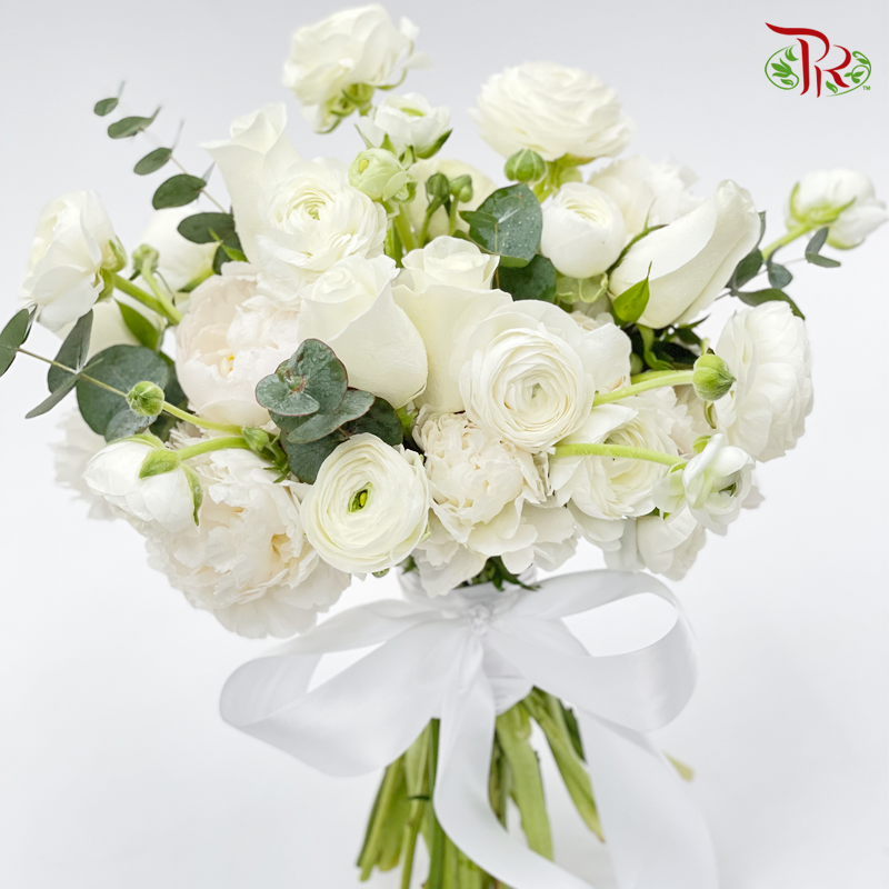 Bridal Bouquet- White Blessing Ranunculus - Pudu Ria Florist