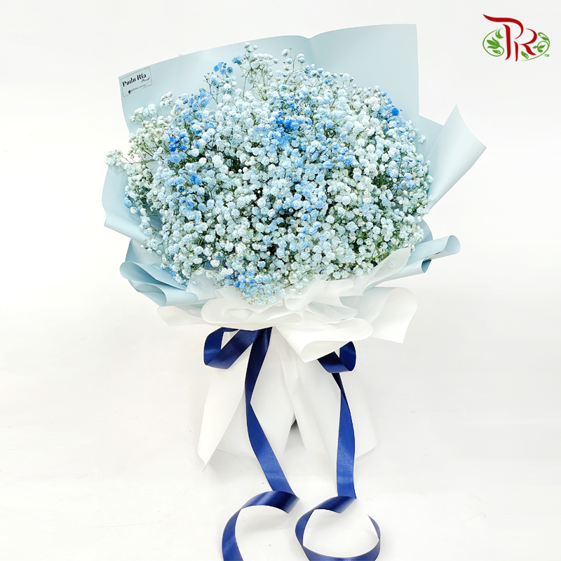 Baby's Breath Hand Bouquet - Blue