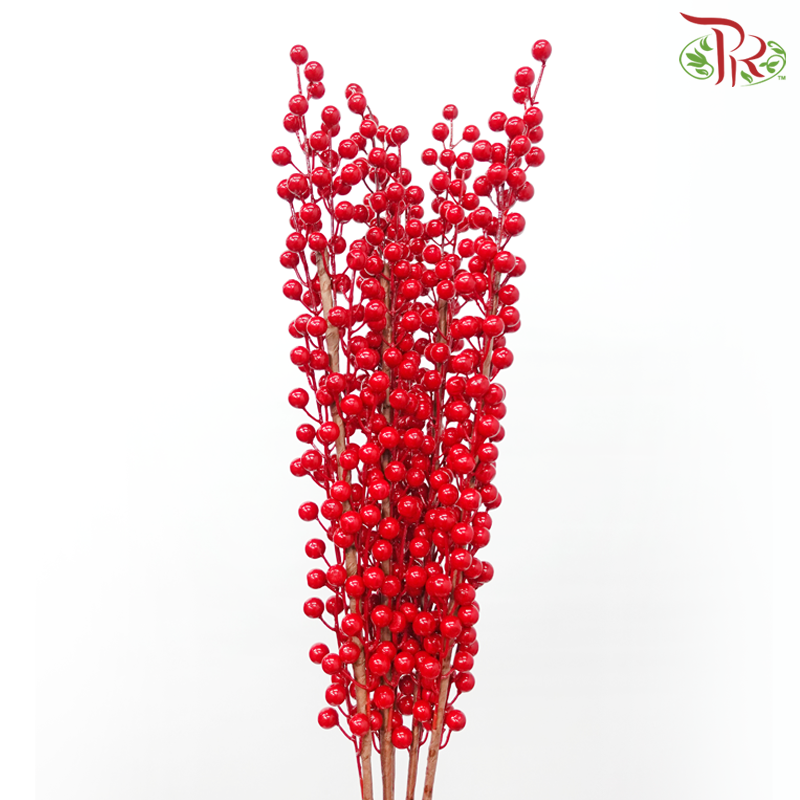 Artificial Ilex - Red (9 Branches)(5 Units)-Red-Pudu Ria Florist-prflorist.com.my