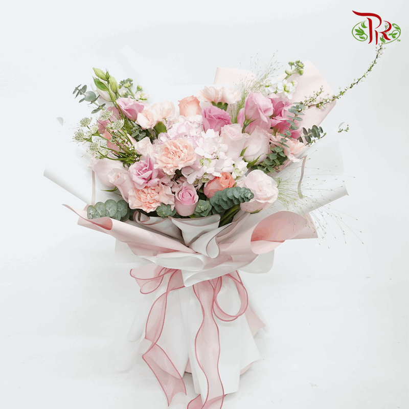 Assorted Happy Pink Bouquet- M size-Pudu Ria Florist-prflorist.com.my