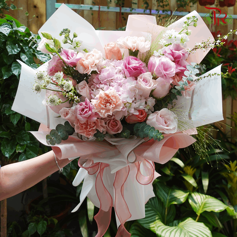 Assorted Happy Pink Bouquet- M size-Pudu Ria Florist-prflorist.com.my