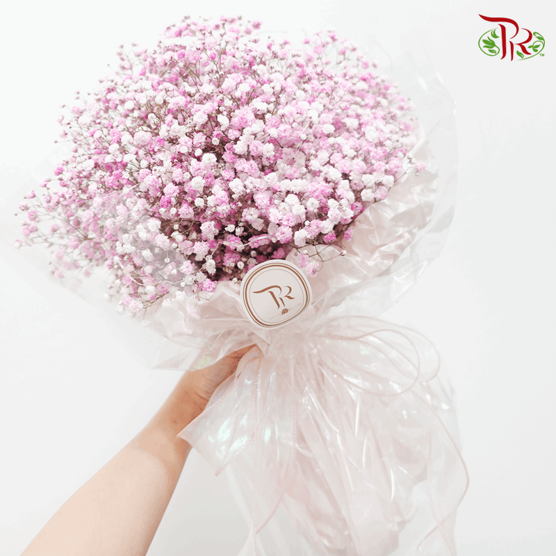 Baby's Breath Bouquet - Light Pink (Optional With LED Light)-Pudu Ria Florist-prflorist.com.my