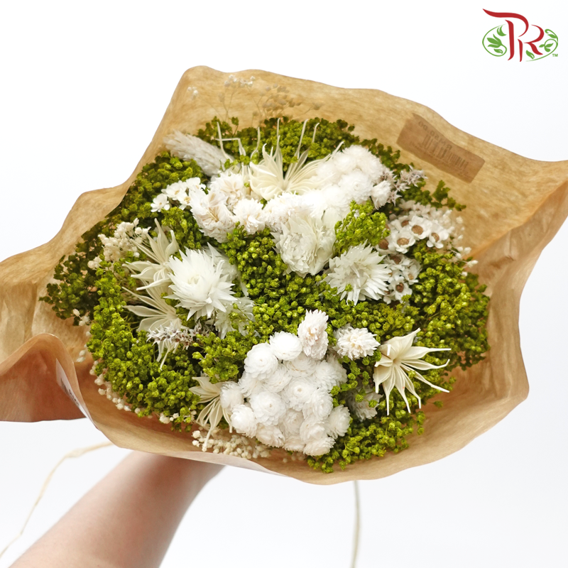 Dried Bouquet Mix - Fantasy Green With White #08-Fantasy Green With White #08-Import-prflorist.com.my