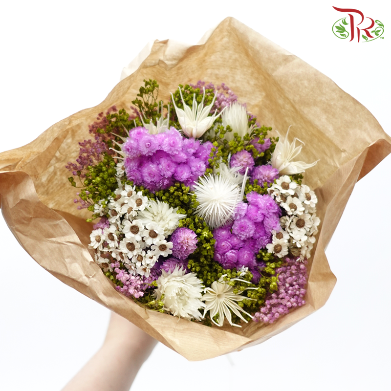 Dried Bouquet Mix - Fantasy Light Purple With Green-Fantasy Light Purple With Green-Import-prflorist.com.my