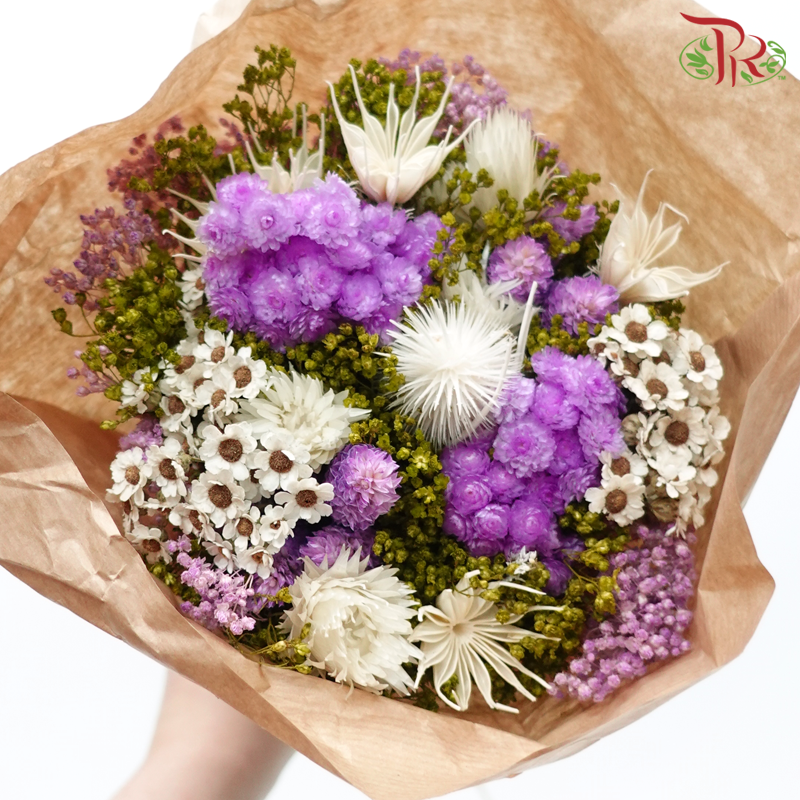Dried Bouquet Mix - Fantasy Light Purple With Green-Fantasy Light Purple With Green-Import-prflorist.com.my