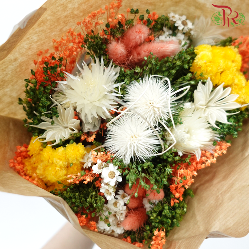 Dried Bouquet Mix - Tone Green & Orange-Tone Green & Orange-Import-prflorist.com.my