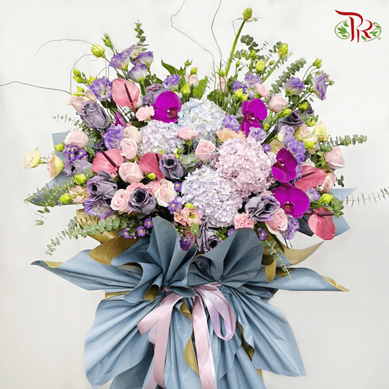 Grand Opening Flower Stand - Prosperity Purple Tone-Pudu Ria Florist-prflorist.com.my
