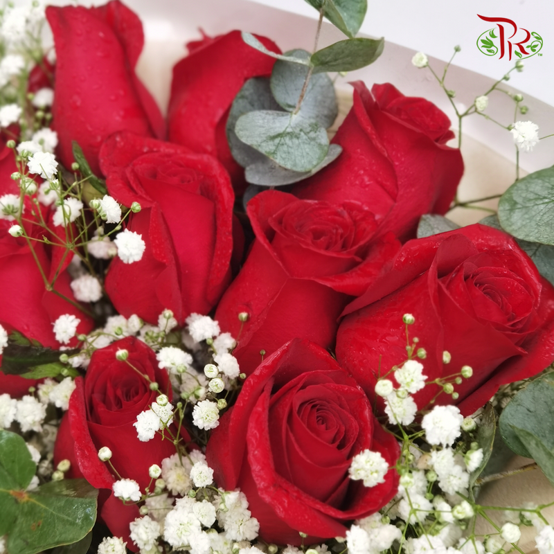 Imported Red Rose Flower Arrangement (10 stems)-Pudu Ria Florist-prflorist.com.my