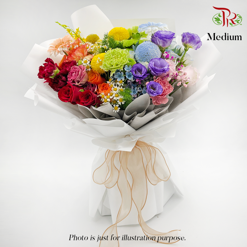 Rainbow Flower Bouquet (M/L) - Pudu Ria Florist