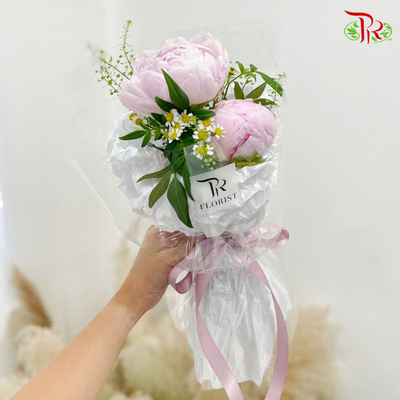 Pink Peony Bouquet (3 Options)-Double Stems-Pudu Ria Florist-prflorist.com.my