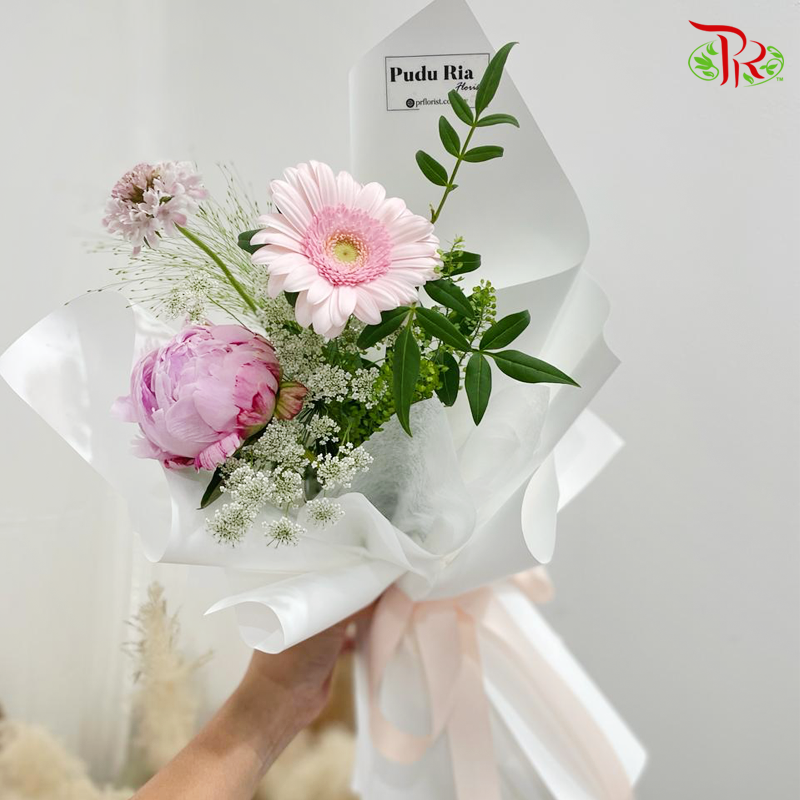 Pink Peony Bouquet (3 Options)-Pudu Ria Florist-prflorist.com.my