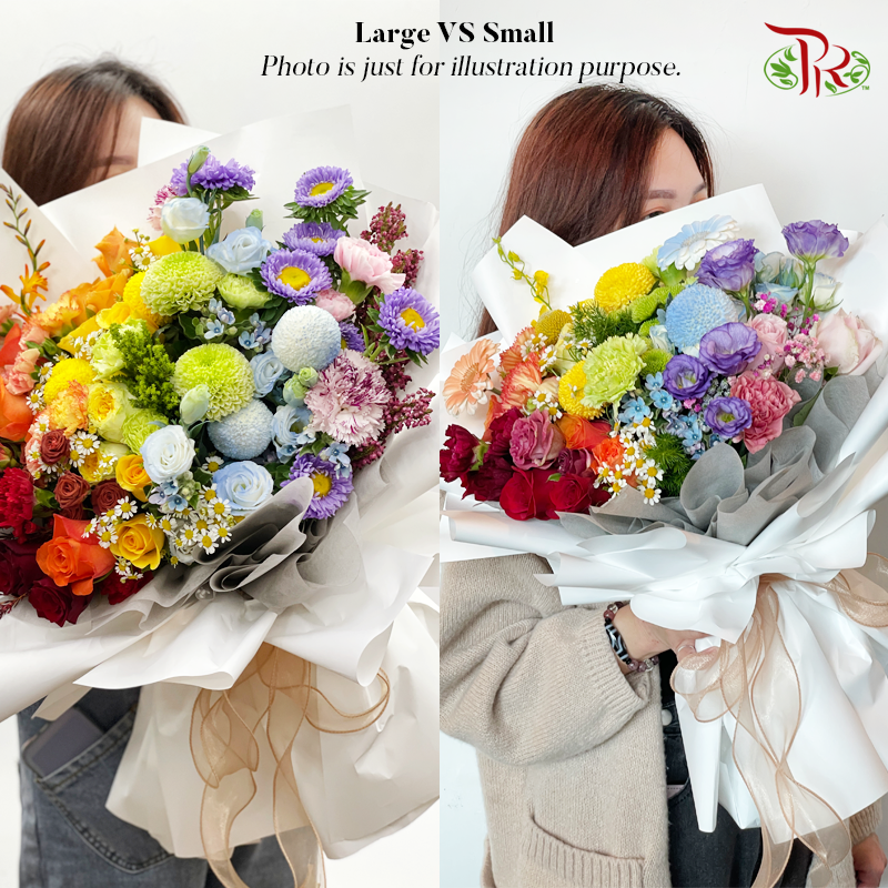 Rainbow Flower Bouquet (M/L) - Pudu Ria Florist