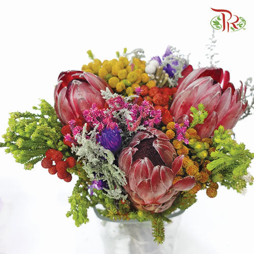 Safari Premium Bouquet - 3 Protea (Random Mix Cape Cone)-Pink-Africa-prflorist.com.my